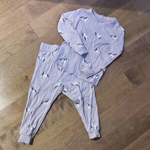 Petit Lem Purple Pajama Set with Unicorns